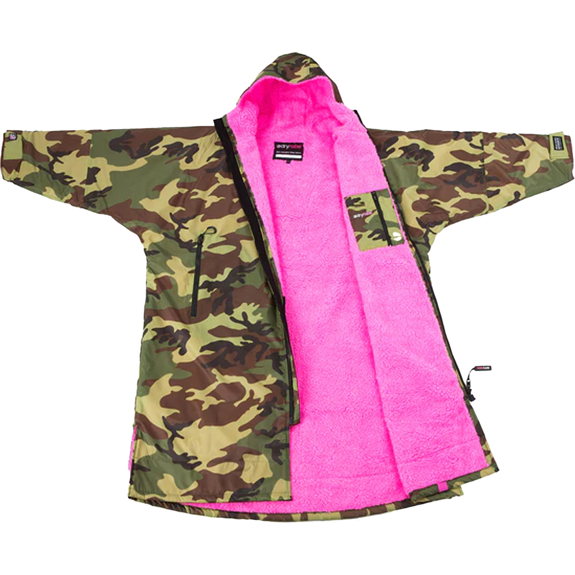 2025 Dryrobe Advance Roupão De Troca De Roupa De Manga Comprida V3 DALSV3 - Camuflagem / Pink